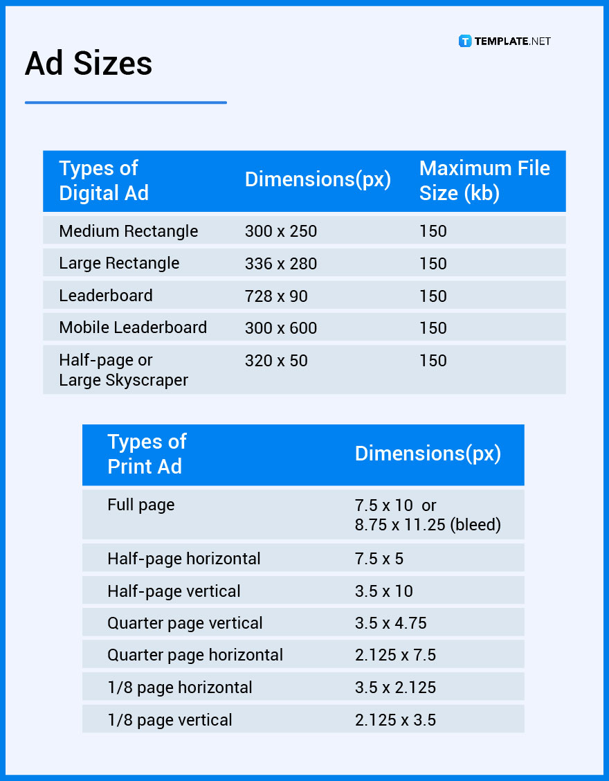 ad sizes