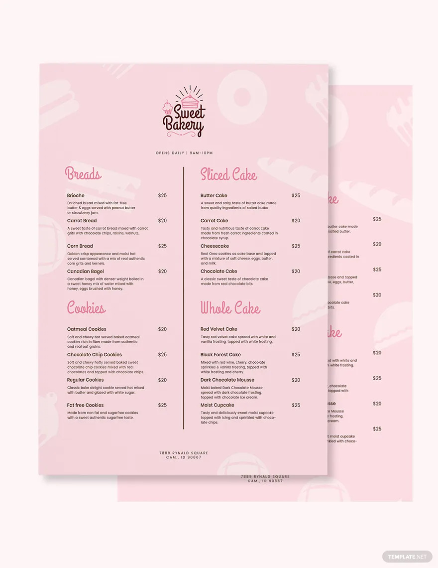 Bakery Menu Ideas And Examples ?width=480