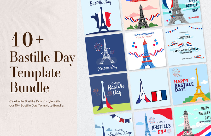 bastille day template bundle