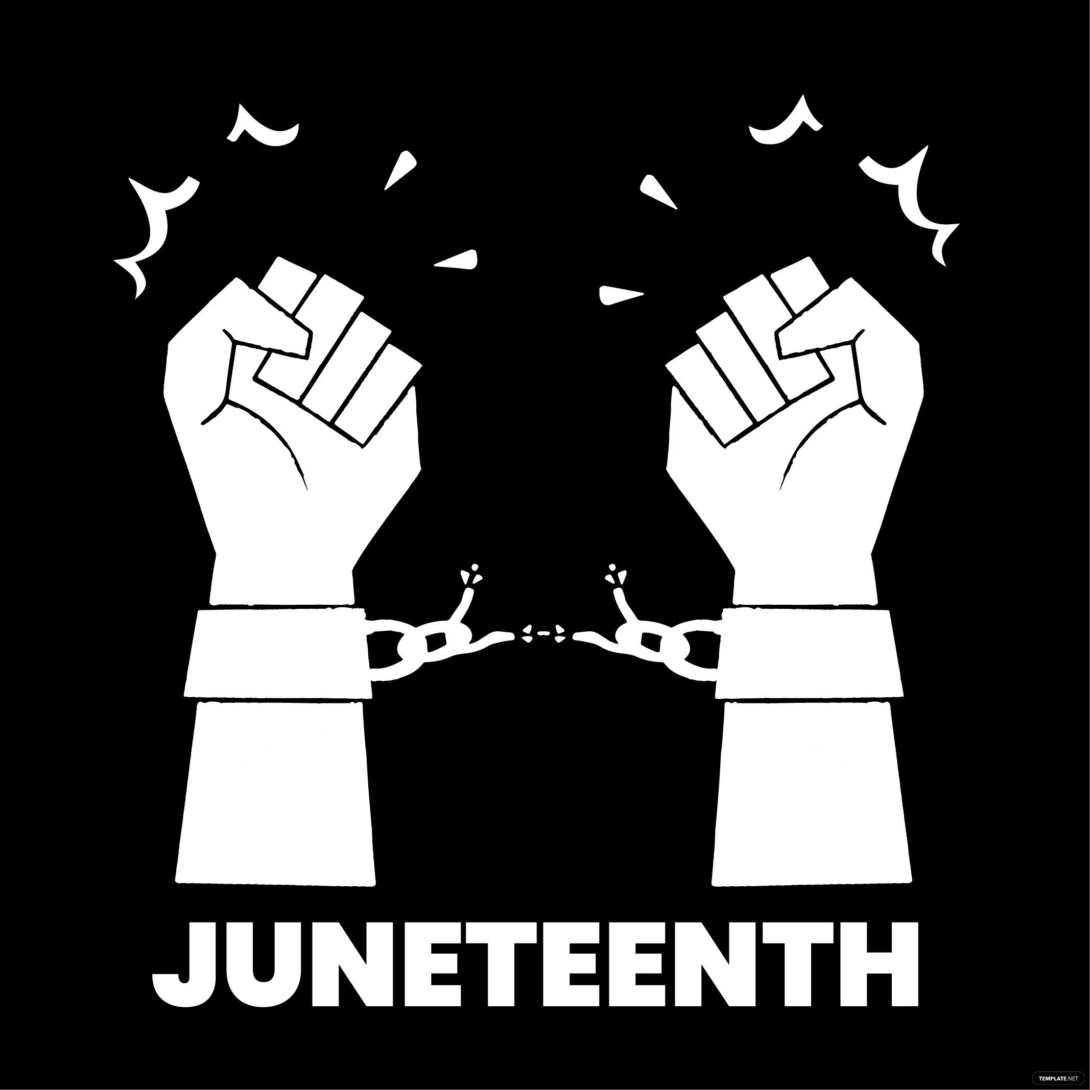 black-and-white-juneteenth-clipart