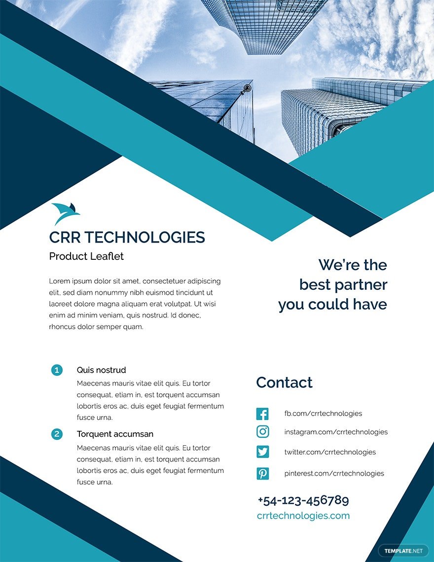 business leaflet template 2x
