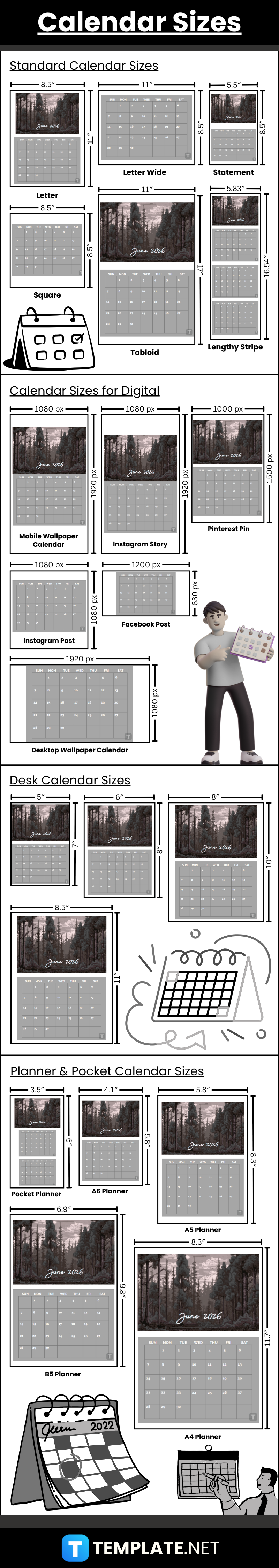 Calendar Sizes