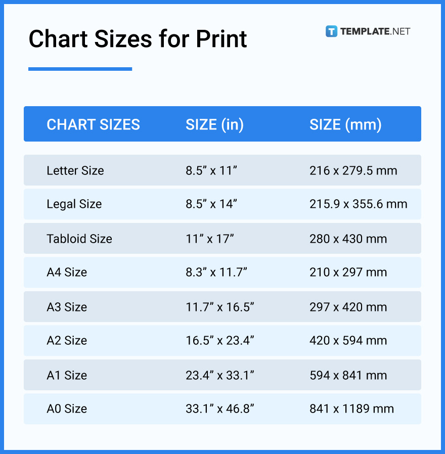 Chart Size - Dimension, Inches, mm, cms, Pixel | Free & Premium Templates