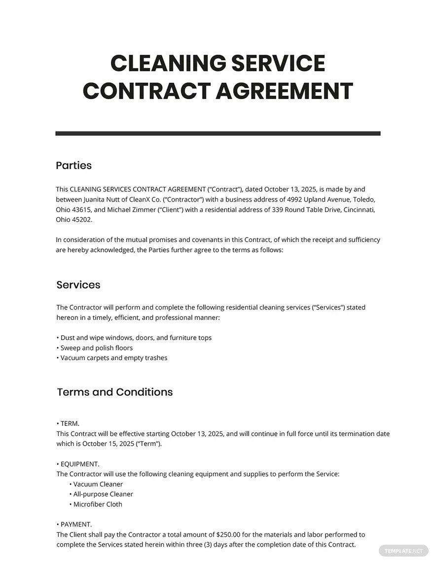 cleaning-agreement