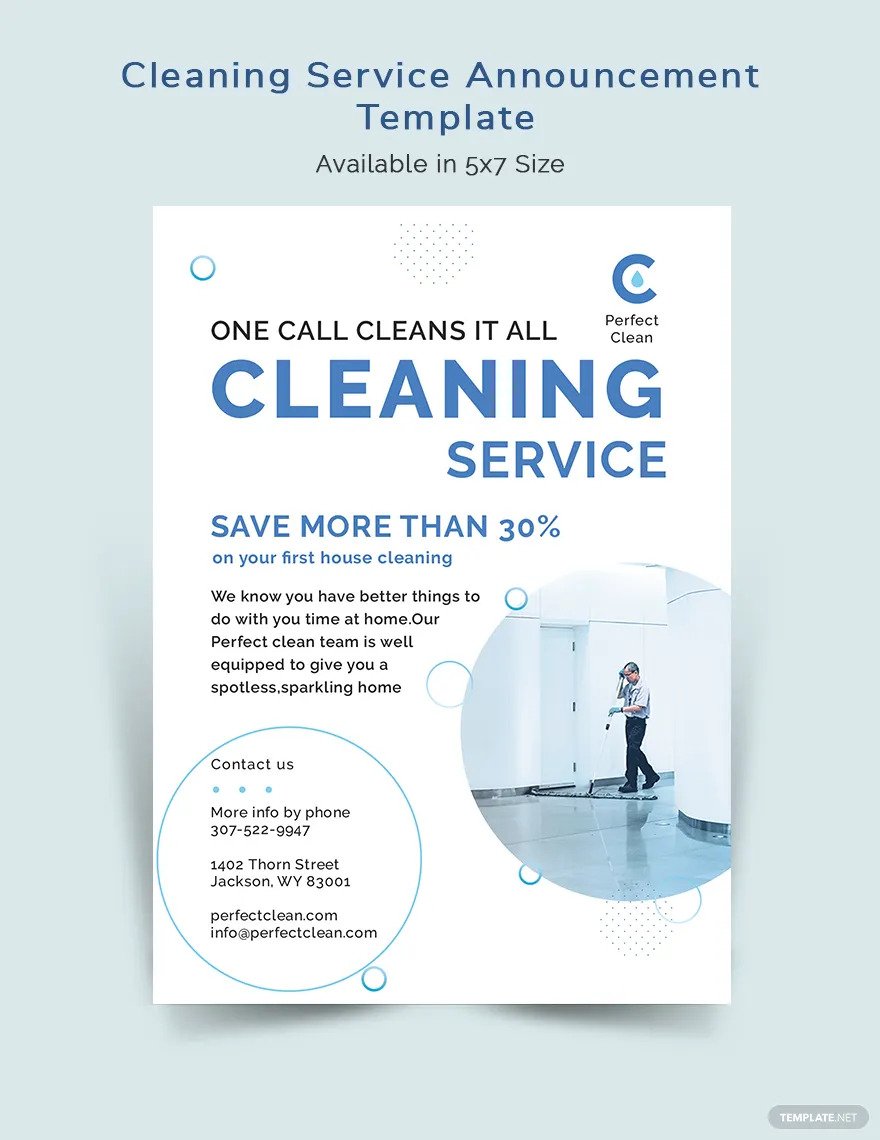 cleaning services announcement