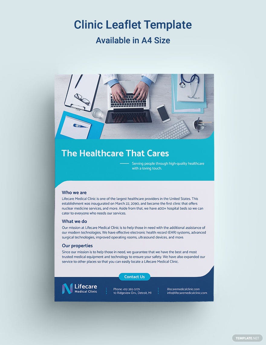 clinic leaflet template 880