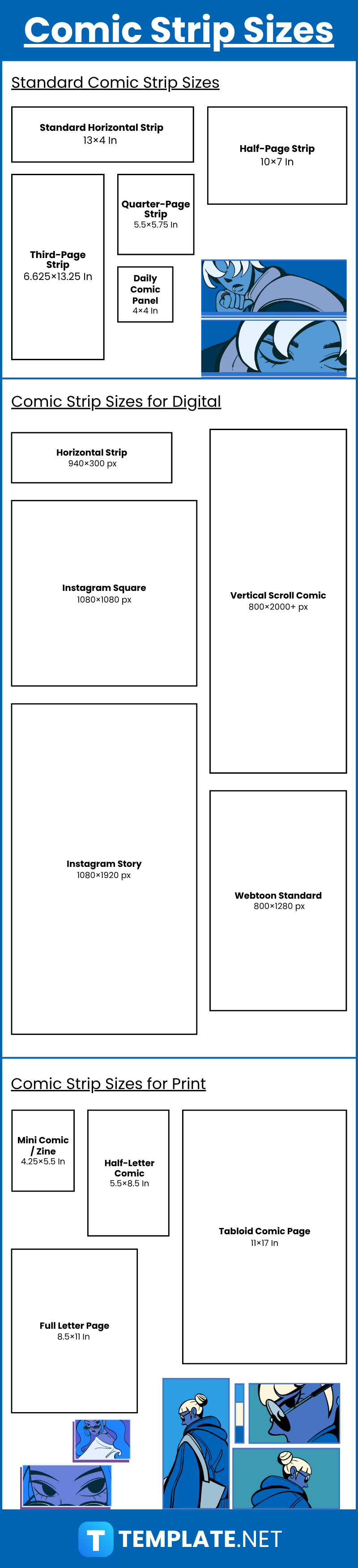 Comic Strip Sizes