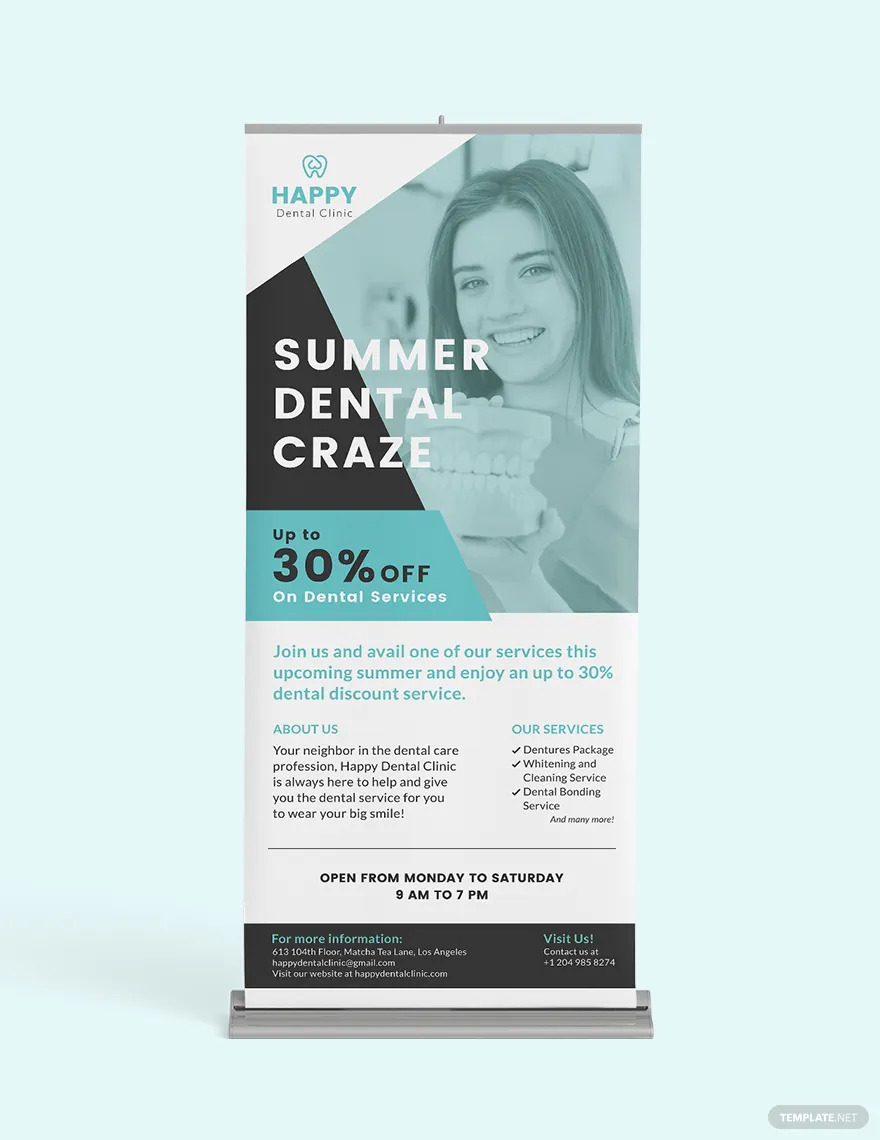 download dental clinic roll up banner template