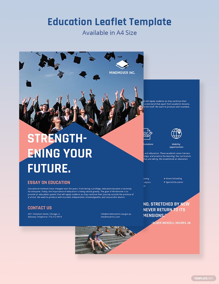 education leaflet samples