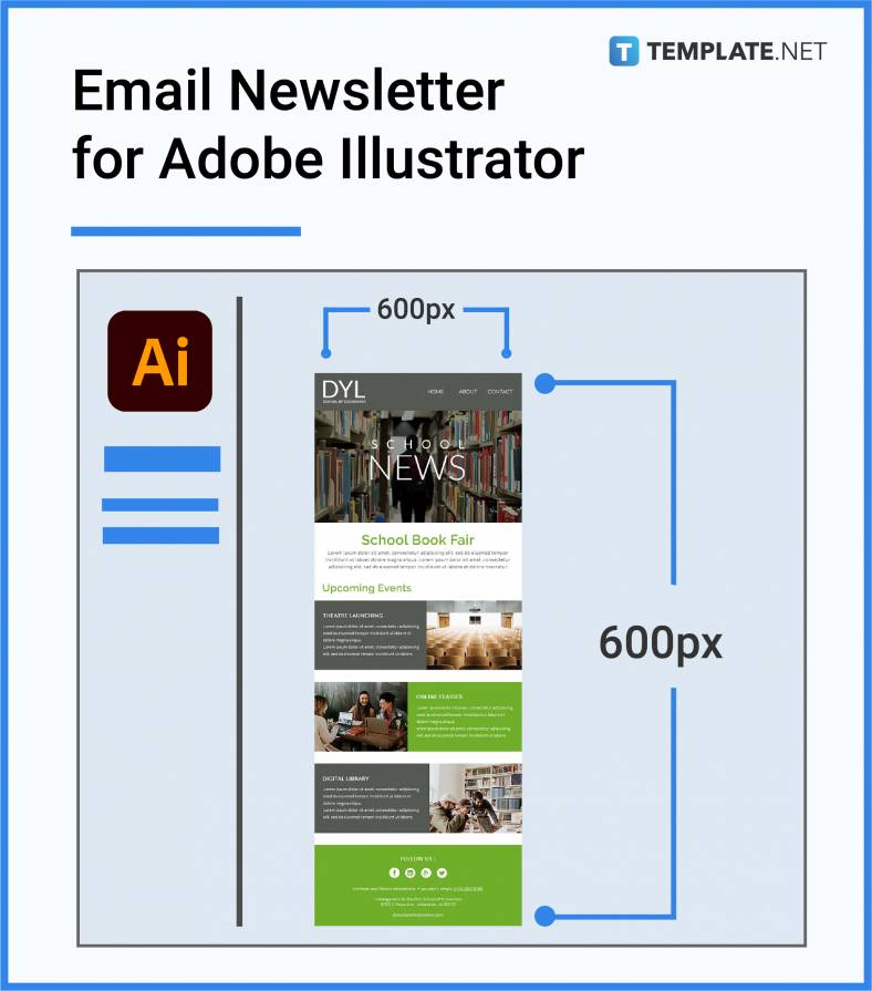 Email Newsletter Size Dimension Inches mm cms Pixel