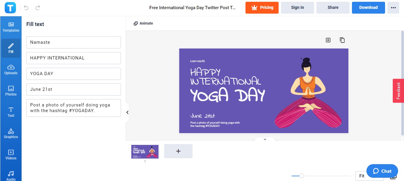 encode your yoga day greeting