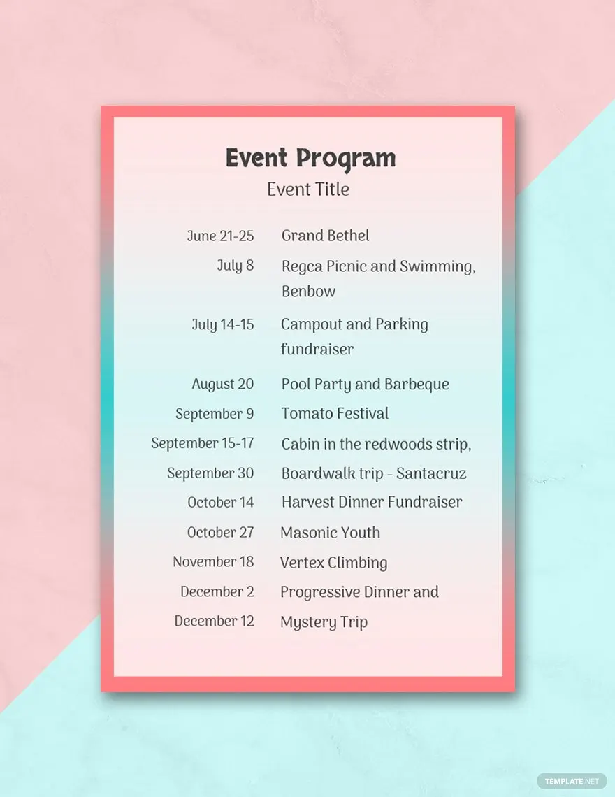 event program making ideas and examples