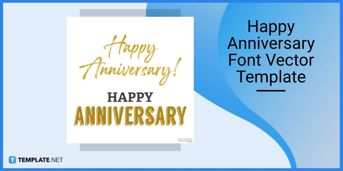 happy anniversary font vector template