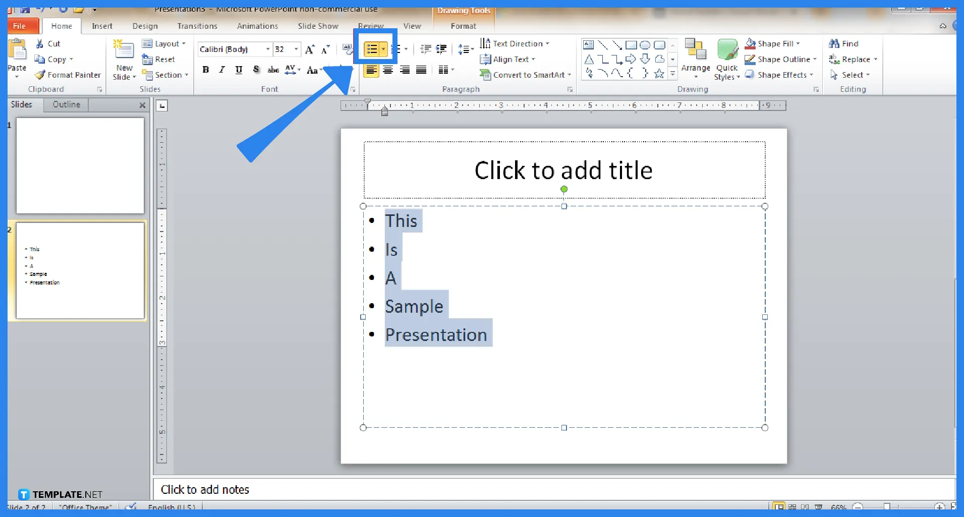 how to add bullet points in microsoft powerpoint steps