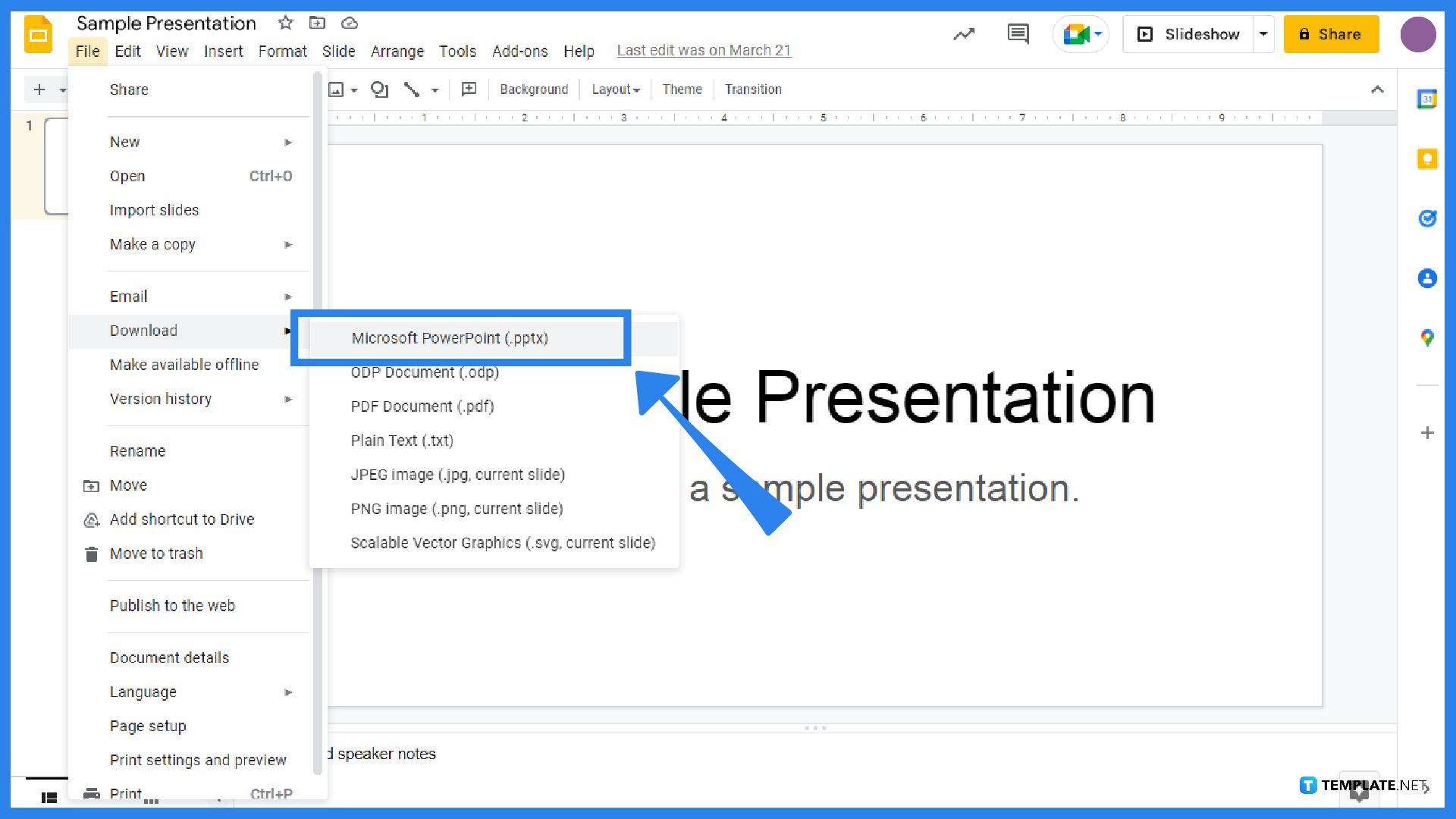How to Convert Google Slides to Microsoft PowerPoint - Step 2