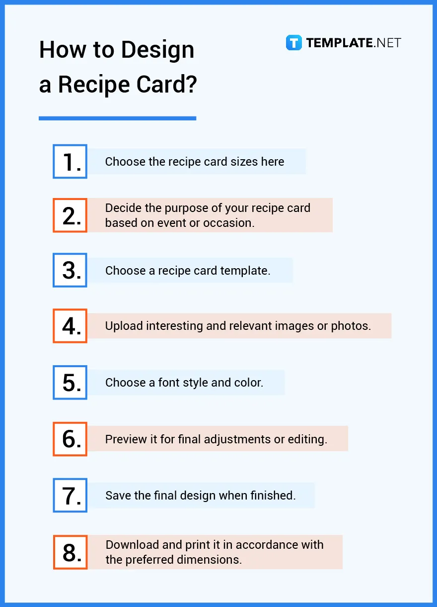 how to design a recipe cards