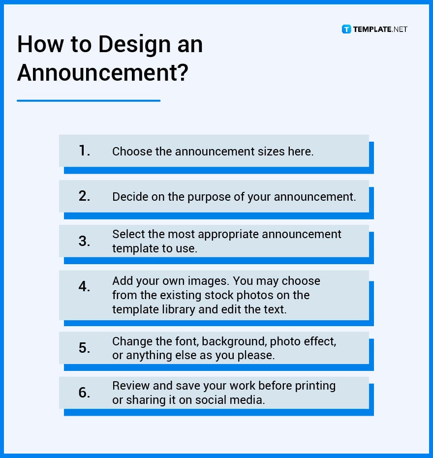 how to design an announcement