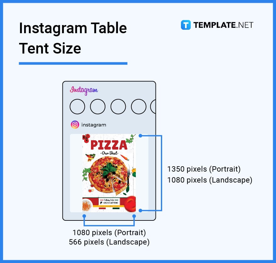 instagram table tent size