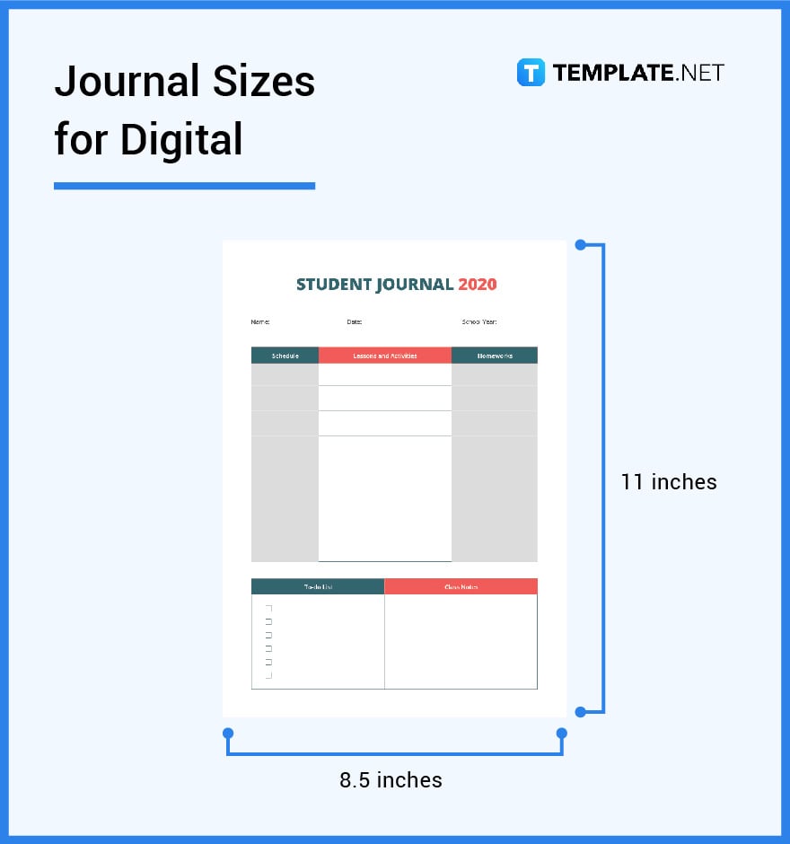 journal sizes for digital