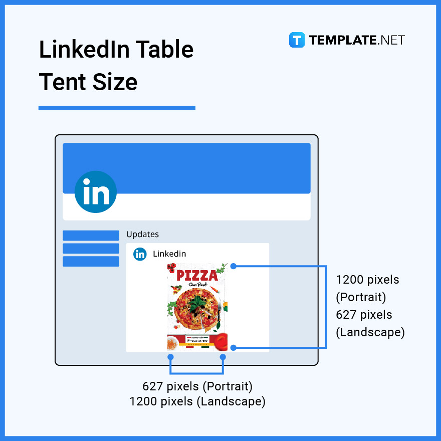 linkedin table tent size
