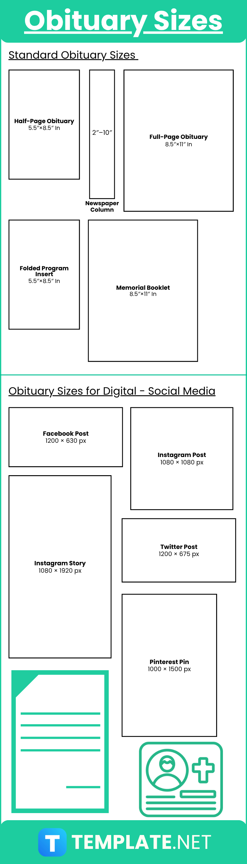 Obituary Sizes