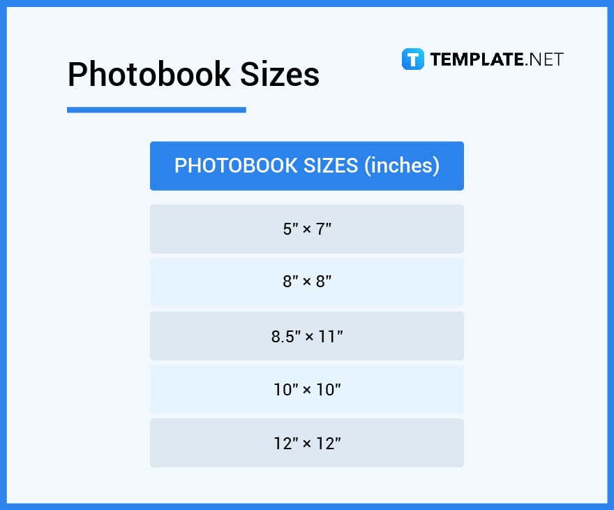 photobook sizes
