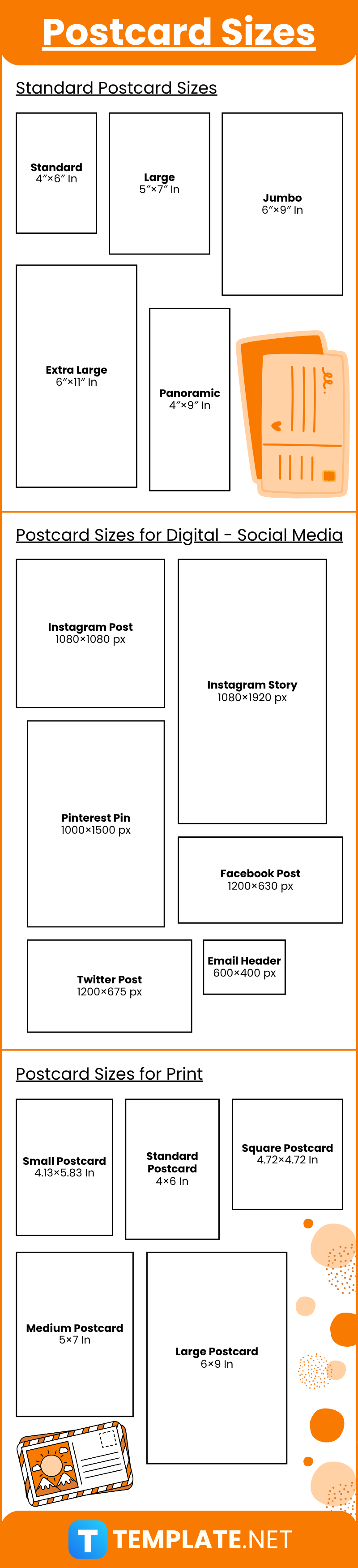 postcard sizes