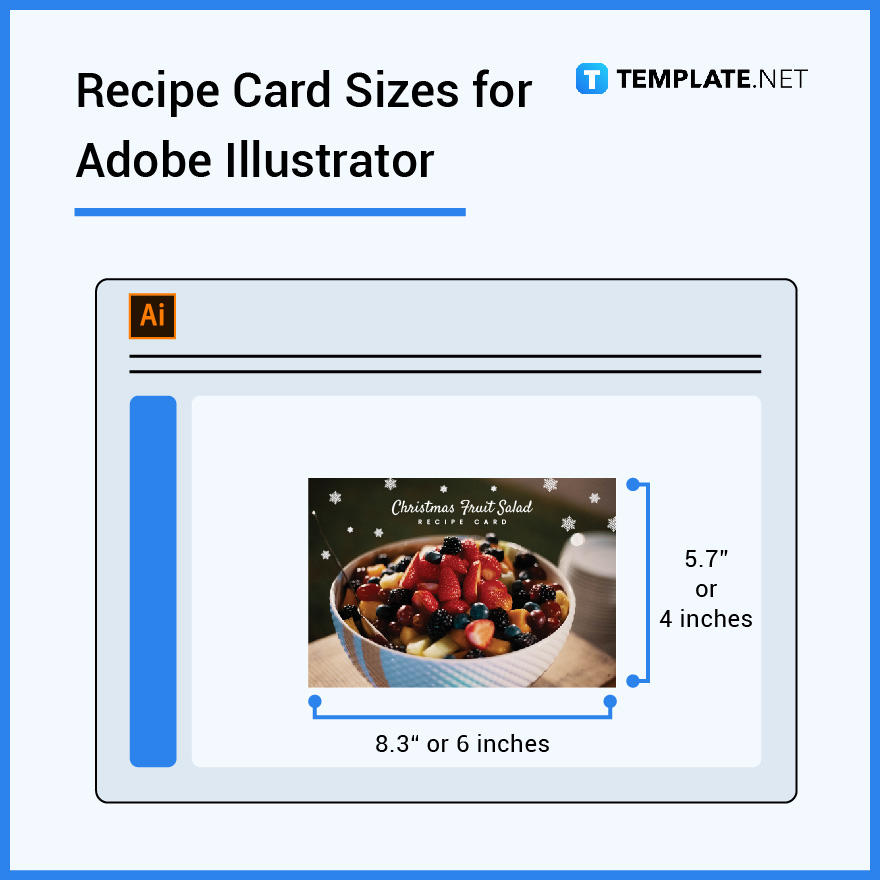 recipe card sizes for adobe illustrator