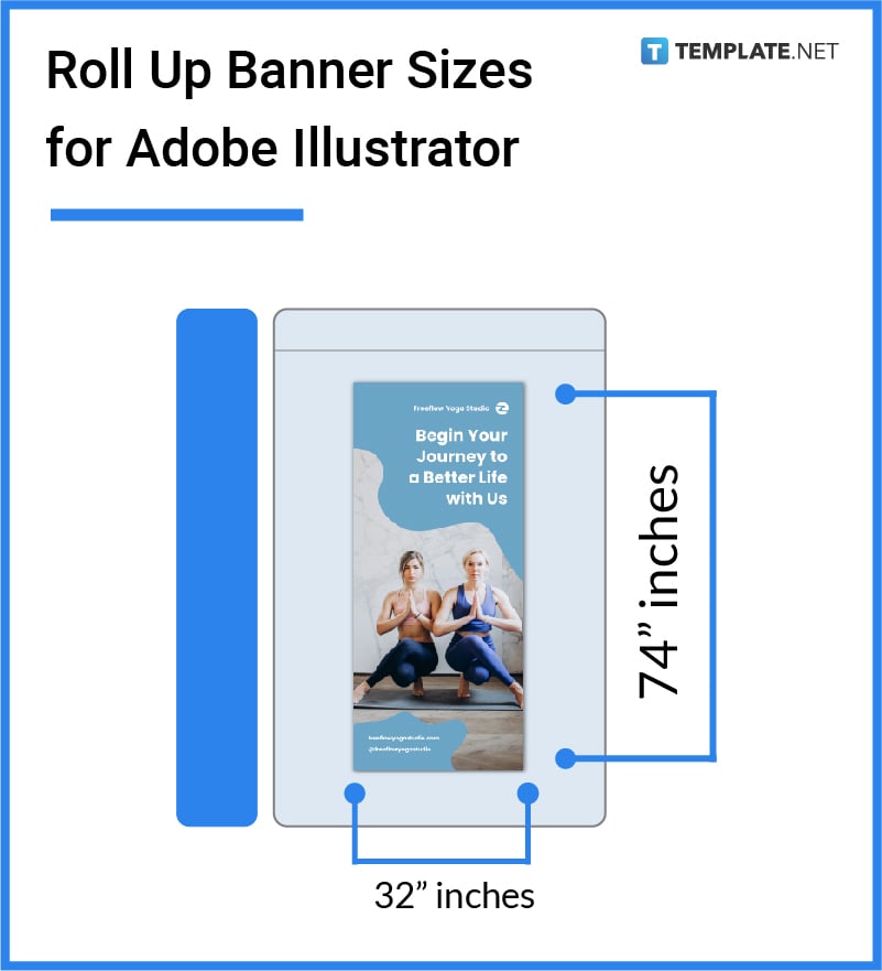roll up banner sizes for adobe illustrator