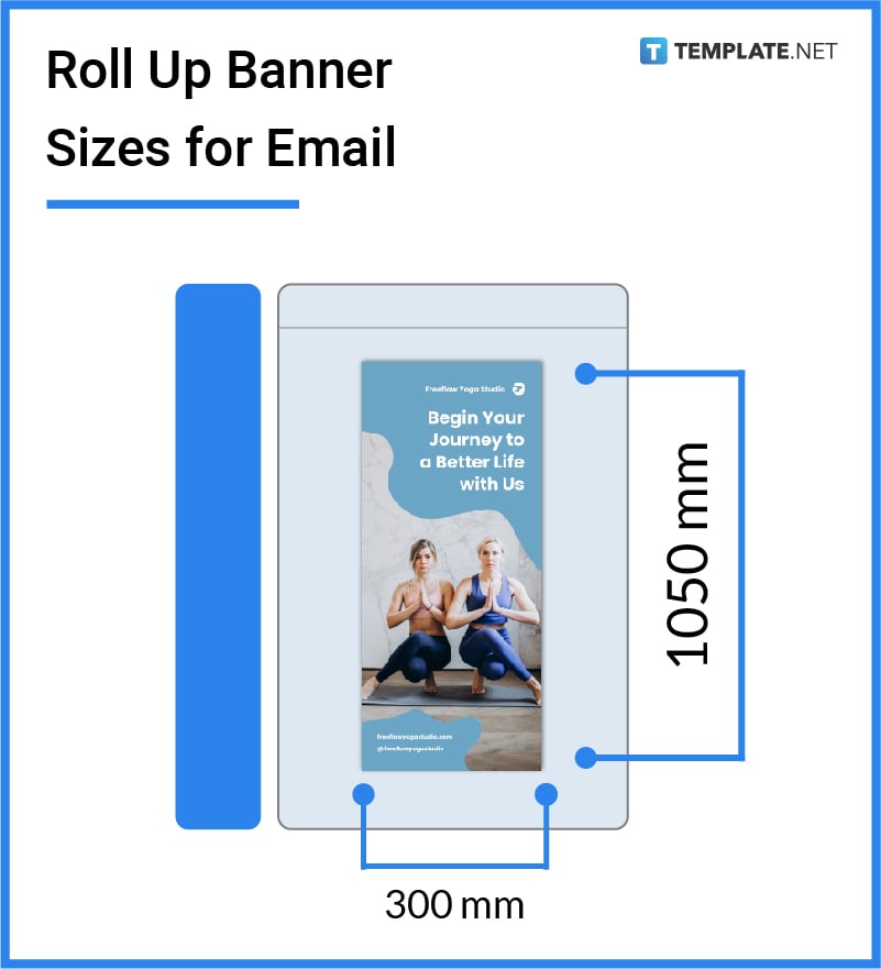 Roll Up Banner Size - Dimension, Inches, mm, cms, Pixel