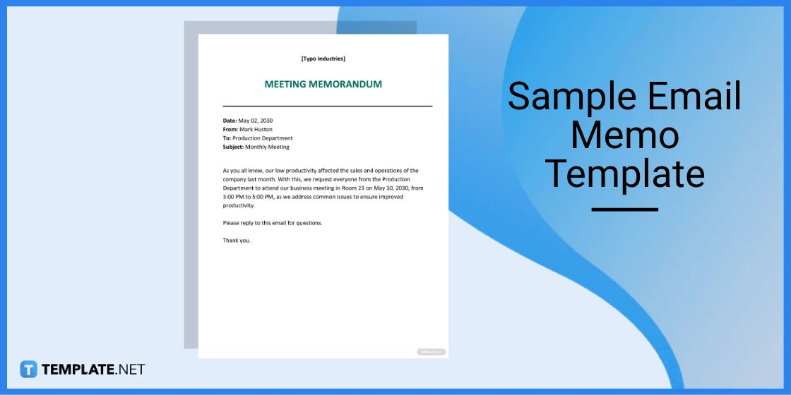sample email memo template