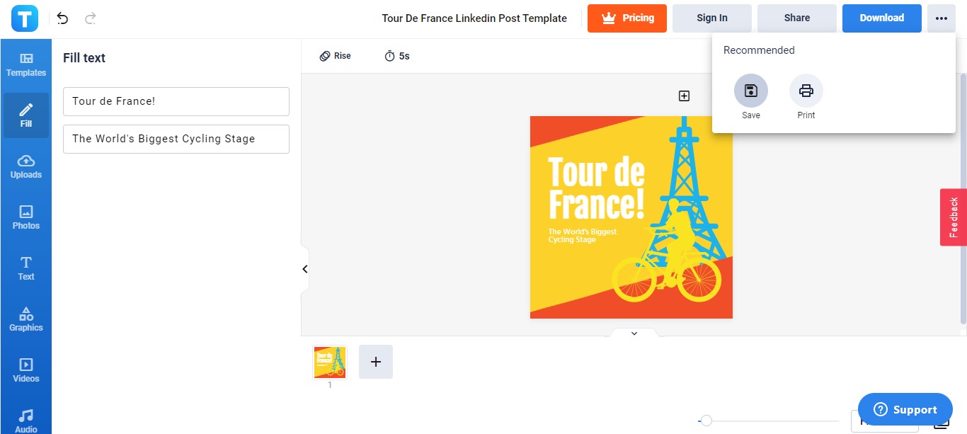 save your tour de france linkedin post