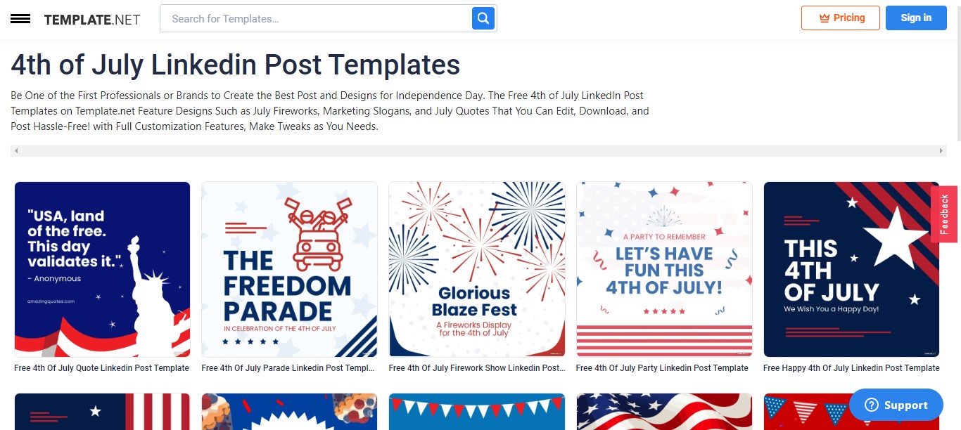 select-a-4th-of-july-linkedin-post-template