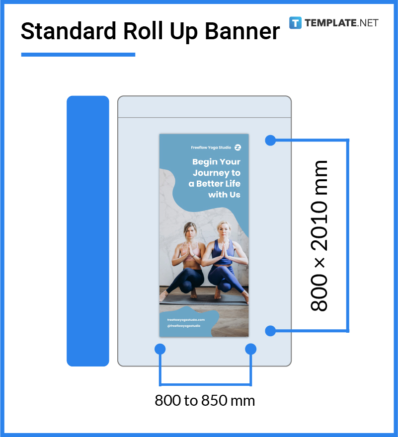 Roll Up Banner Size - Dimension, Inches, mm, cms, Pixel