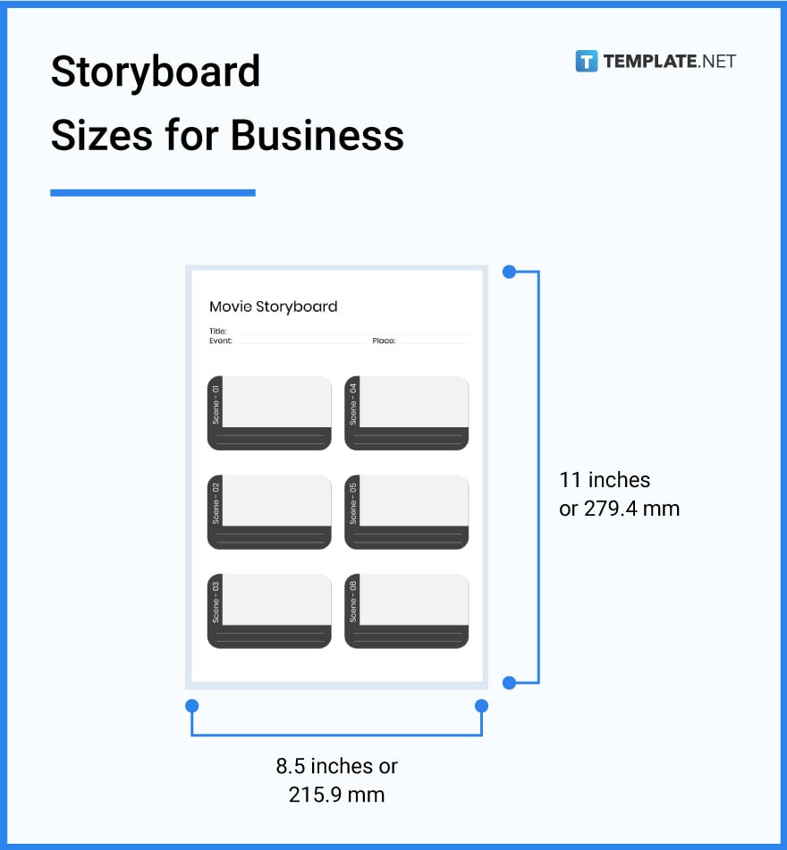 storyboard sizes for business
