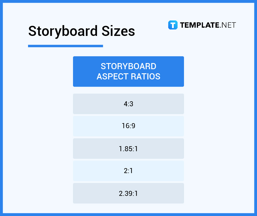 storyboard sizes
