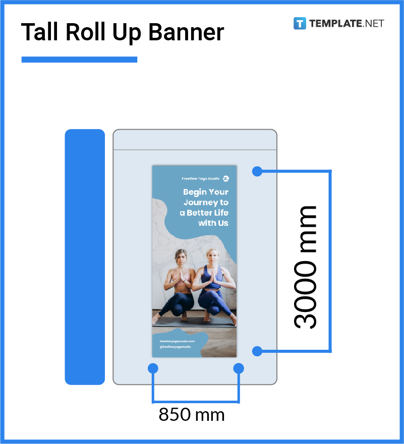 Roll Up Banner Size - Dimension, Inches, mm, cms, Pixel