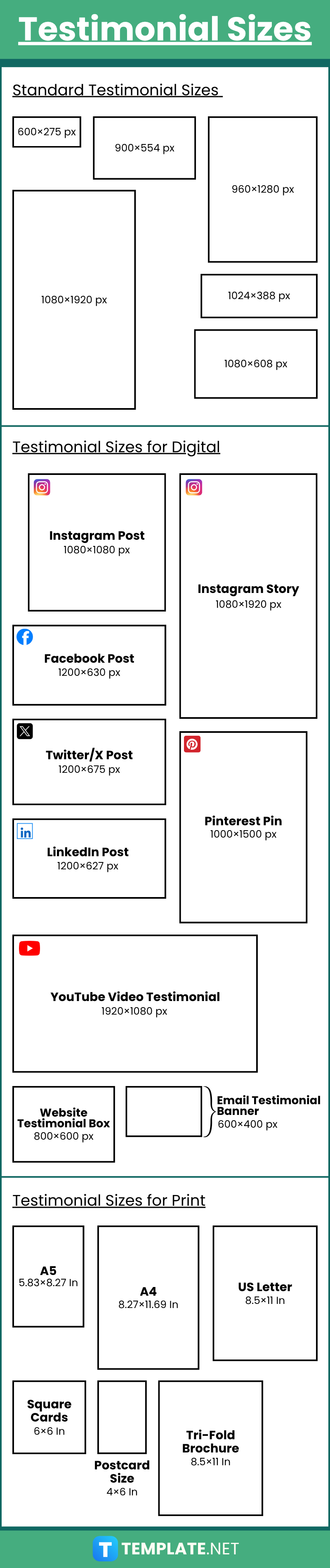 Testimonial Sizes