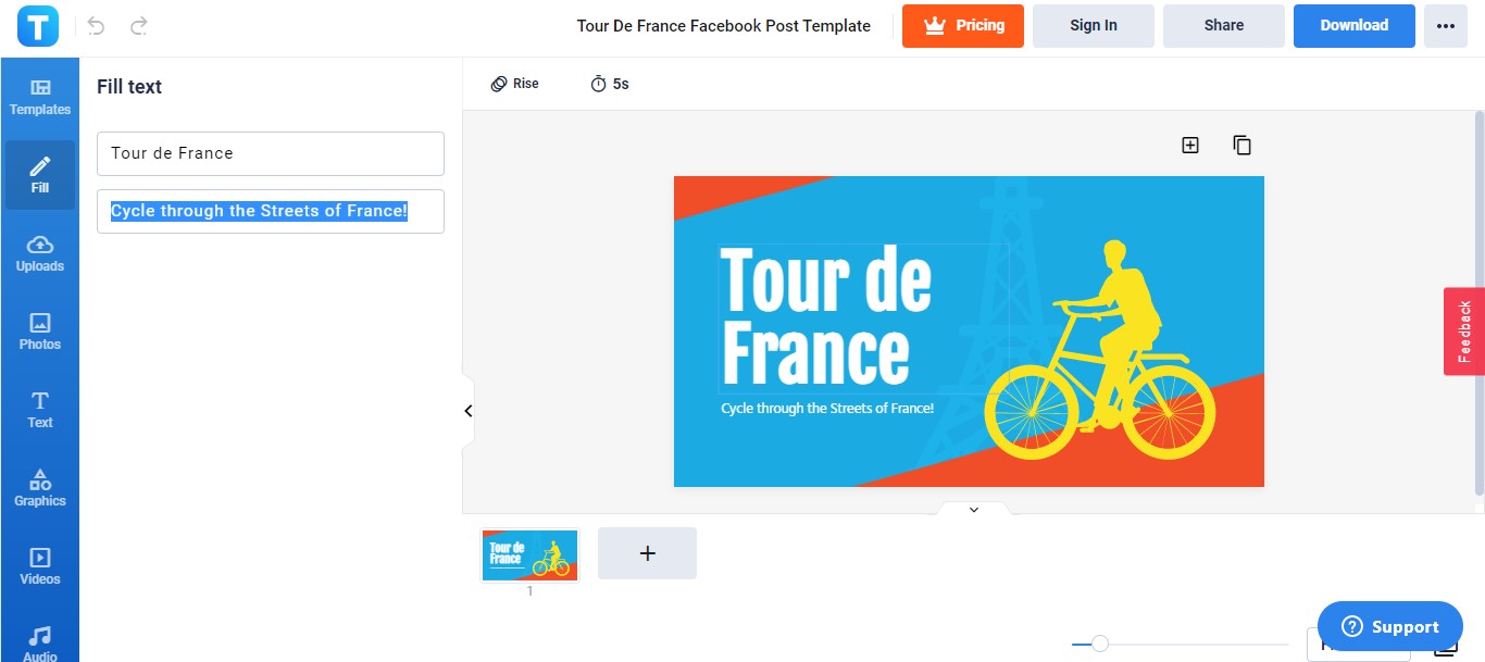 type in your tour de france slogan or message