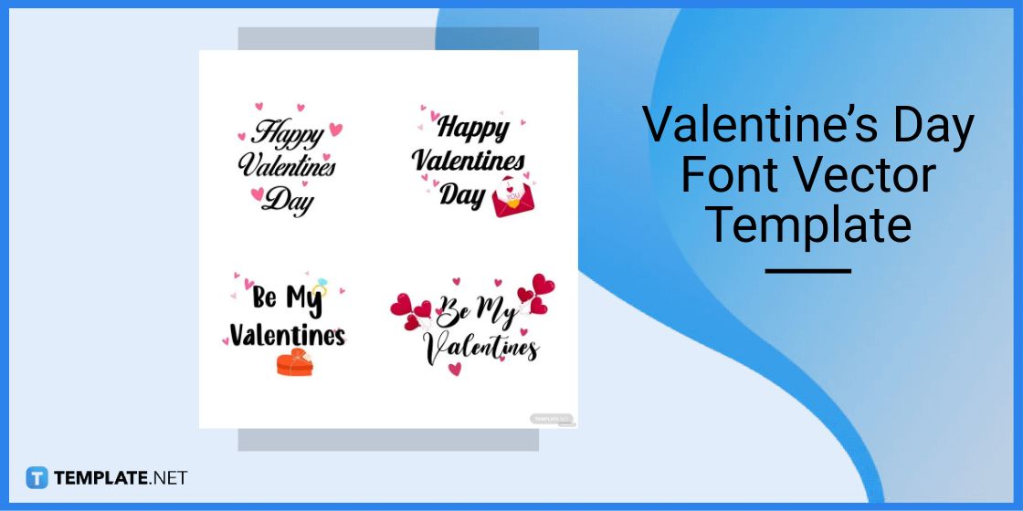 valentine’s day font vector template