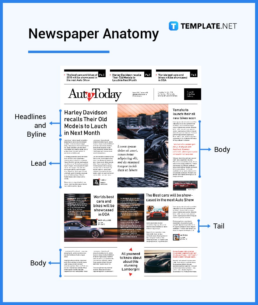 whats in a newspaper parts