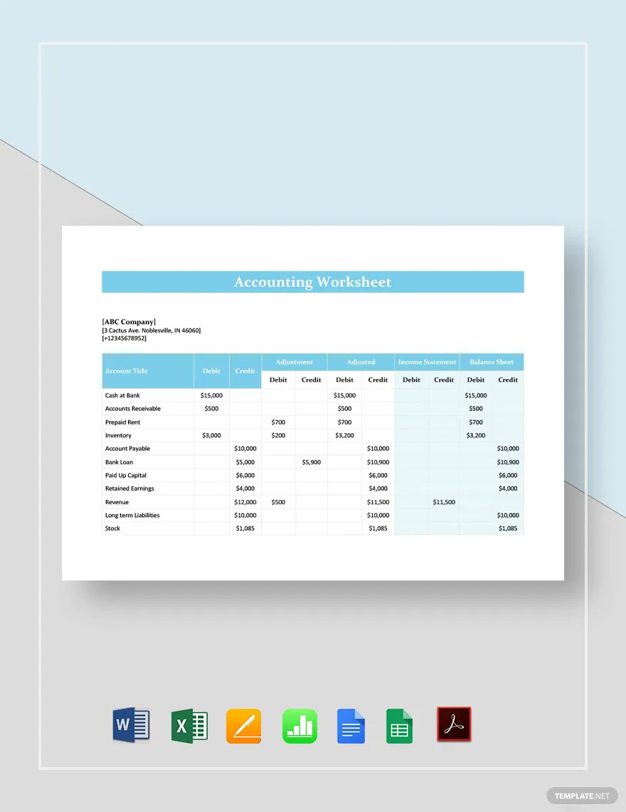 accounting worksheet