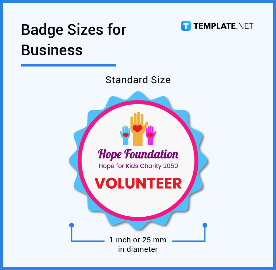 Badge Sizes Dimension, Inches, mm, cms, Pixel