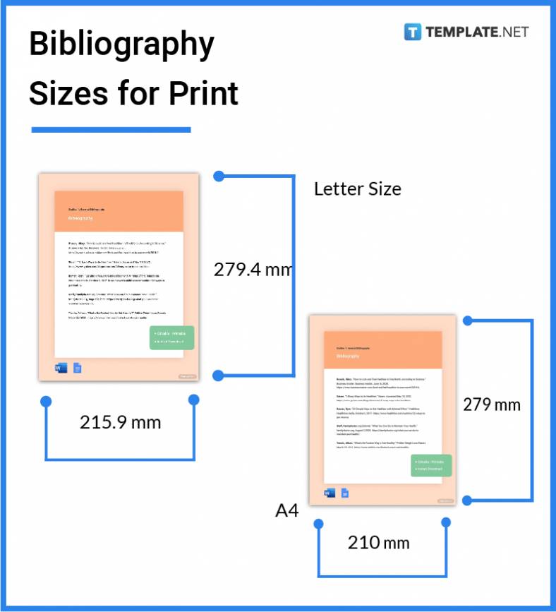 Bibliography Size - Dimension, Inches, mm, cms, Pixel