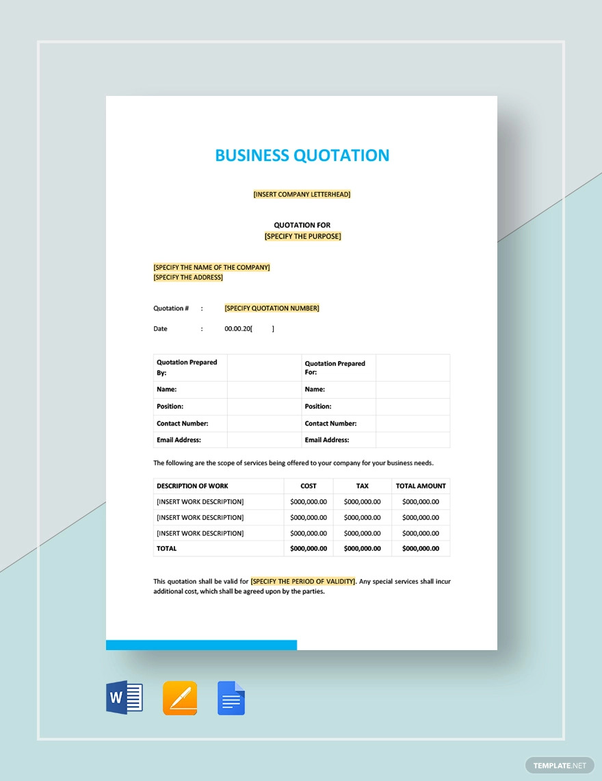 business quotation