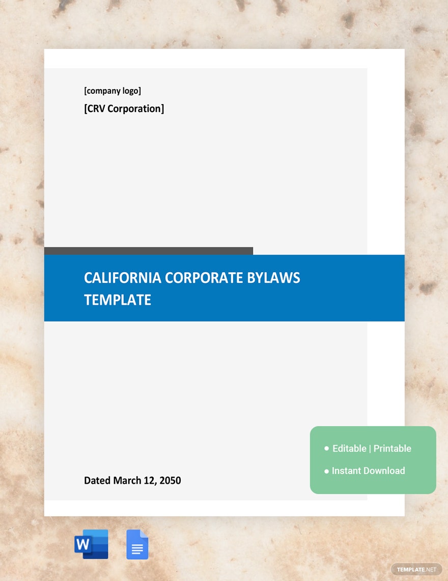 california corporate bylaws