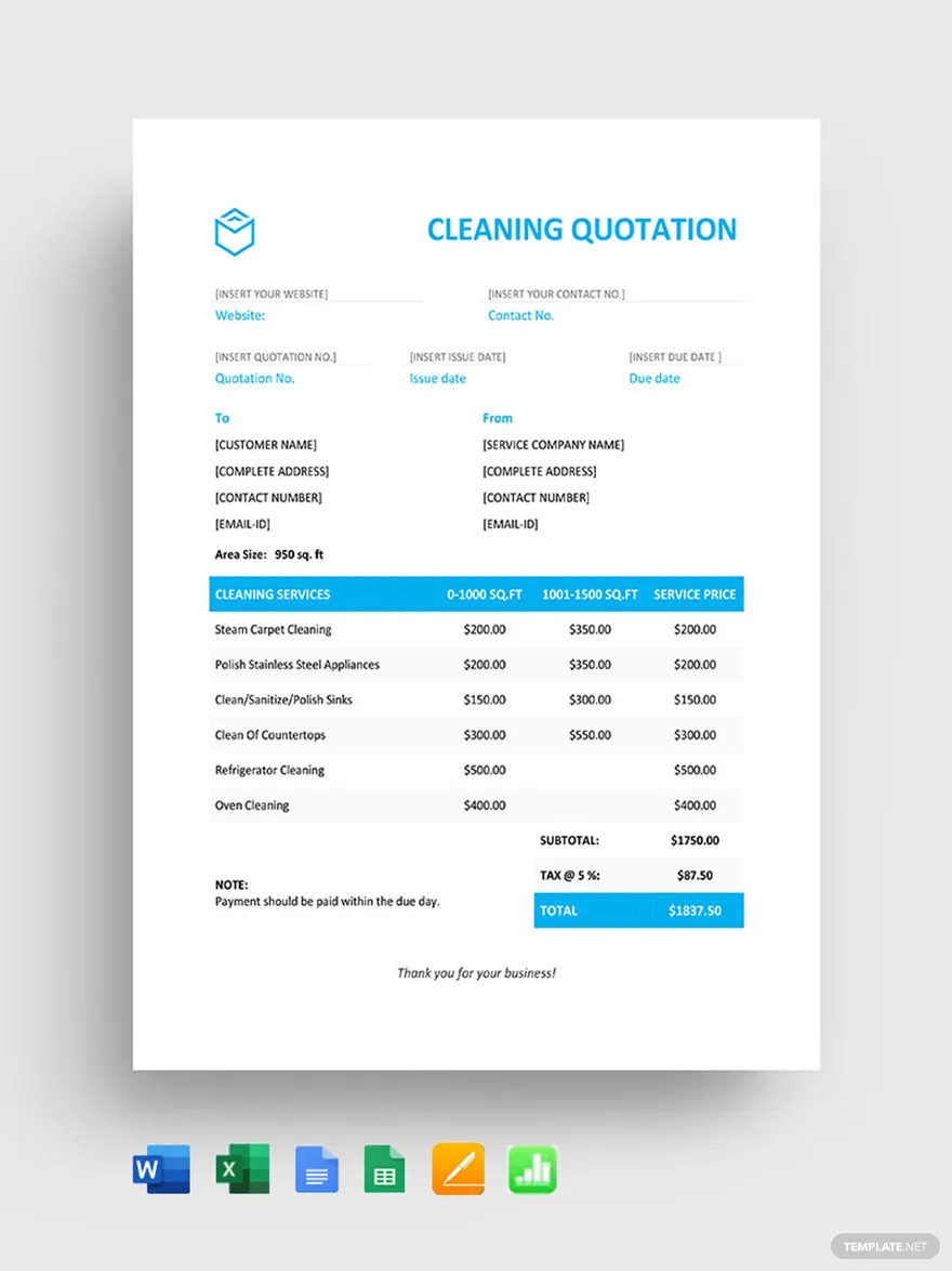 cleaning quotation