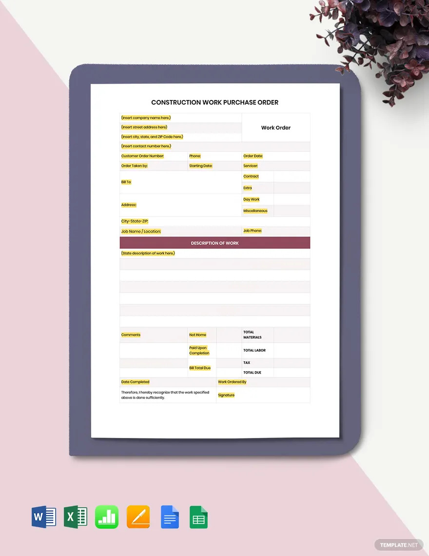 Purchase Order Ideas - Examples 2023