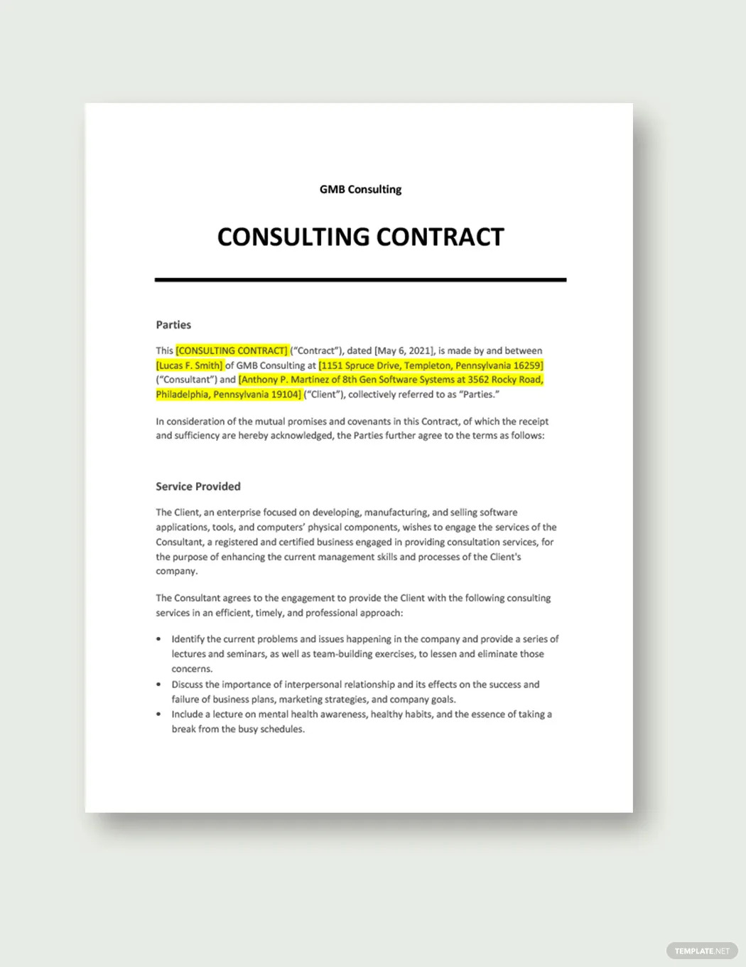 Contract Examples