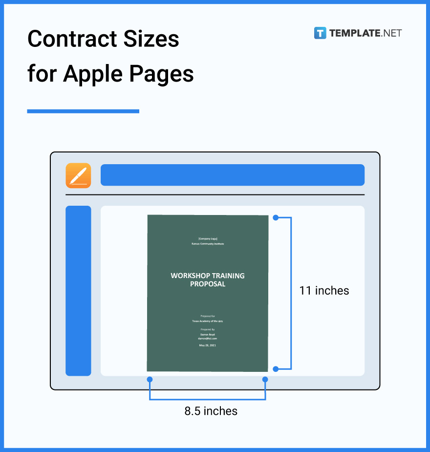 contract sizes for apple pages